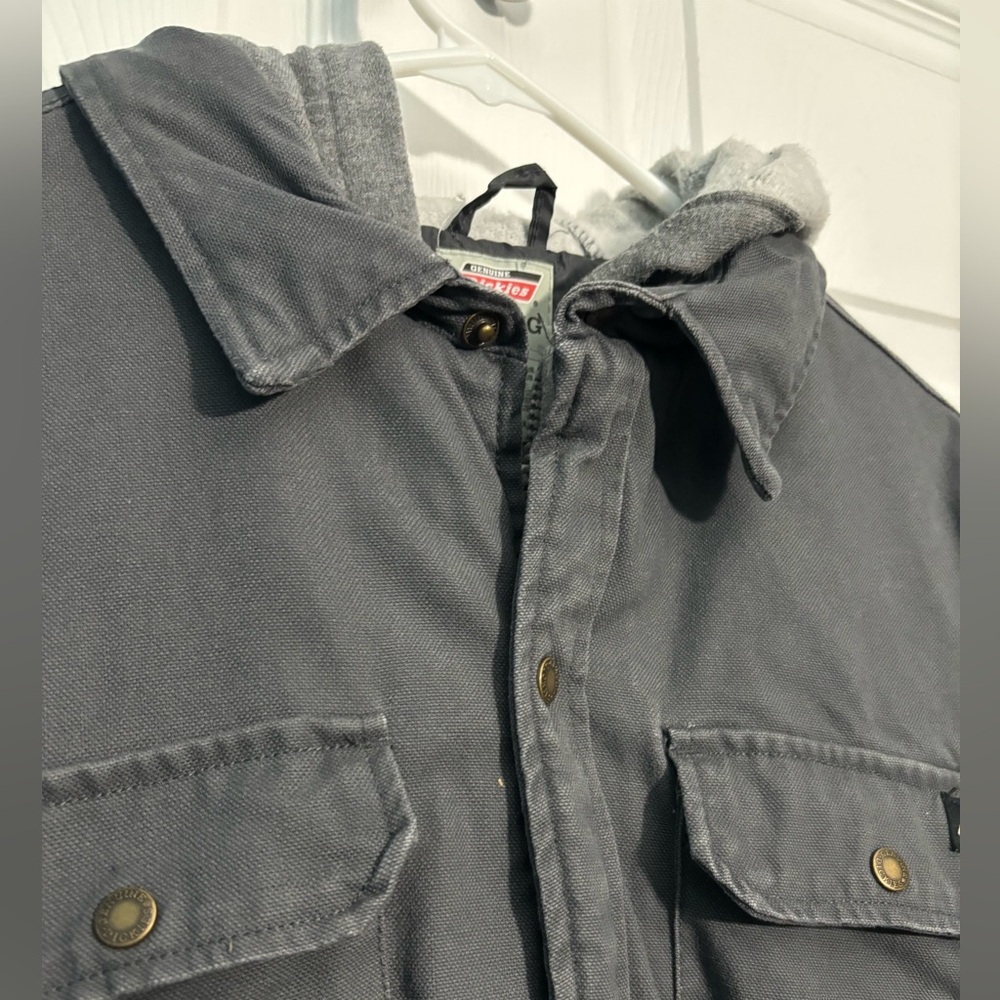 Gray Button/Zip-Up Collared Coat - image 4